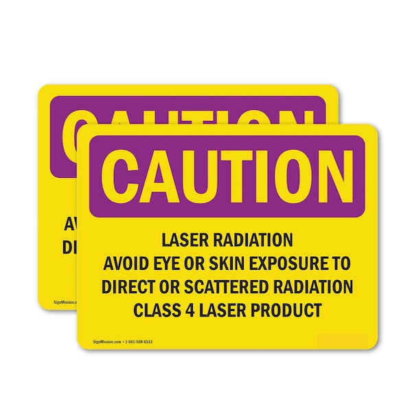 Signmission Radiation & Laser Sign, 3.5 in H x 5 in W, Vinyl Decal, Rectangle OS-2PACK-CR-D-35-L-10143 - main